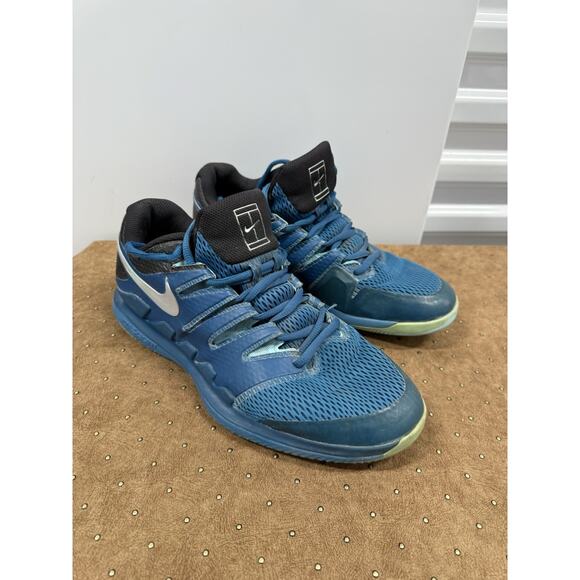 NIKE Zoom Vapor X HC Roger‎ Federer RF Tennis Shoes Sneakers US10.5 Green Abyss - Picture 7 of 9